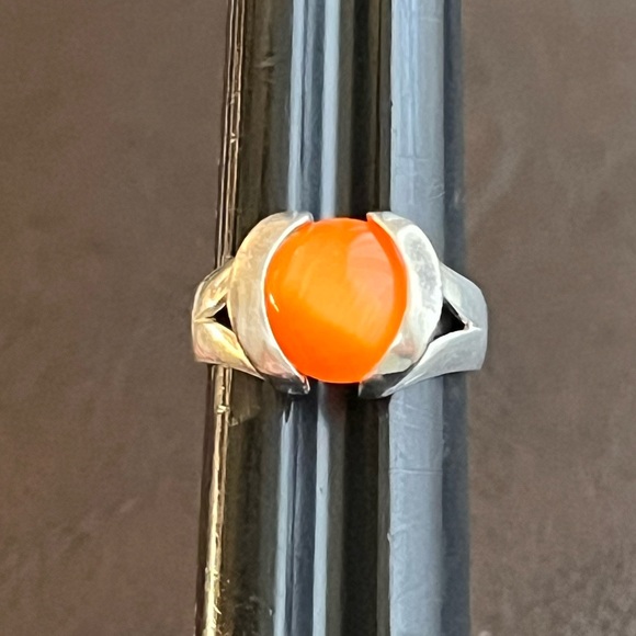 🔴SOLD🔴 Vintage sterling silver ring with eight interchangeable cats eye ring - Picture 11 of 16